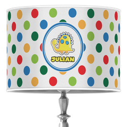 Dots & Dinosaur 16" Drum Lamp Shade - Poly-film (Personalized)