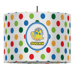 Dots & Dinosaur 16" Drum Pendant Lamp - Fabric (Personalized)