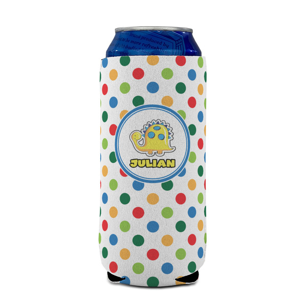 Dots & Dinosaur 16oz Can Sleeve - FRONT (on can)
