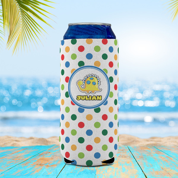 Dots & Dinosaur 16oz Can Sleeve - LIFESTYLE