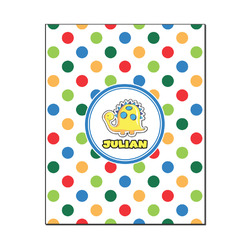 Dots & Dinosaur Wood Print - 16x20 (Personalized)