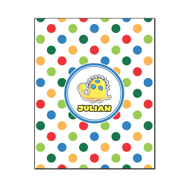 Custom Dots & Dinosaur Wood Print - 16x20 (Personalized)
