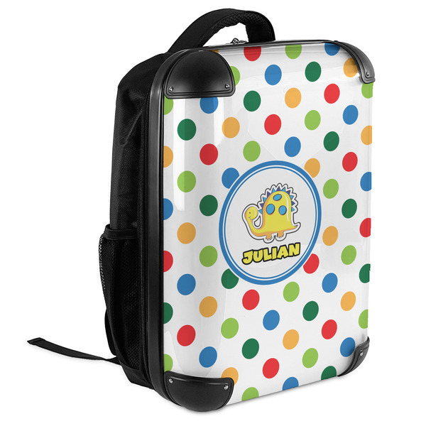 Dots & Dinosaur 18" Hard Shell Backpacks - ANGLED VIEW