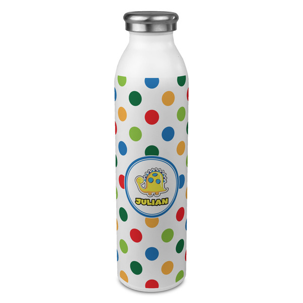 Custom Dots & Dinosaur 20oz Stainless Steel Water Bottle - Full Print (Personalized)