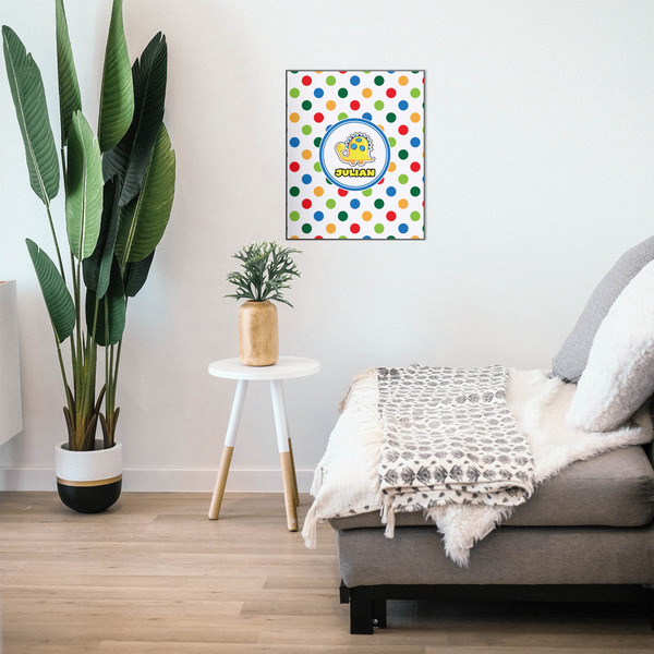 Dots & Dinosaur 20x24 Wood Print - In Context