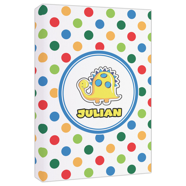 Custom Dots & Dinosaur Canvas Print - 20x30 (Personalized)