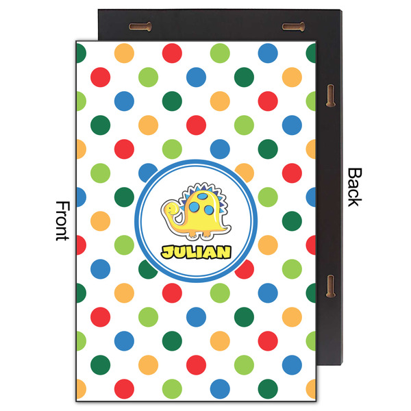 Dots & Dinosaur 20x30 Wood Print - Front & Back View