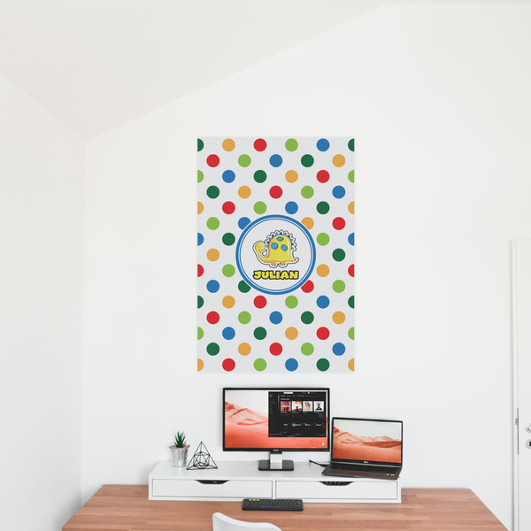 Dots & Dinosaur 24x36 - Matte Poster - On the Wall