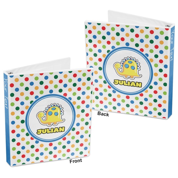 Dots & Dinosaur 3-Ring Binder Front and Back