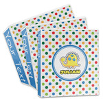 Dots & Dinosaur 3-Ring Binder (Personalized)