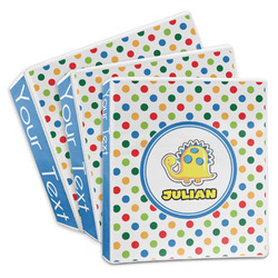 Dots & Dinosaur 3-Ring Binder (Personalized)