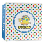 Dots & Dinosaur 3-Ring Binder - 2 inch (Personalized)