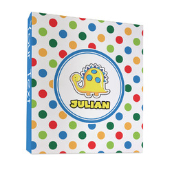 Dots & Dinosaur 3 Ring Binder - Full Wrap - 1" (Personalized)