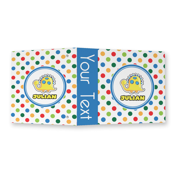 Dots & Dinosaur 3 Ring Binders - Full Wrap - 2" - OPEN OUTSIDE