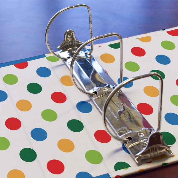 Dots & Dinosaur 3 Ring Binders - Full Wrap - 3" - DETAIL