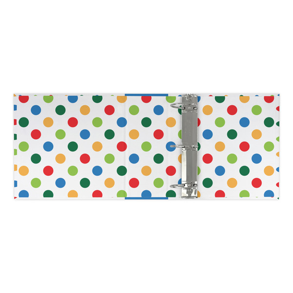 Dots & Dinosaur 3 Ring Binders - Full Wrap - 3" - OPEN INSIDE