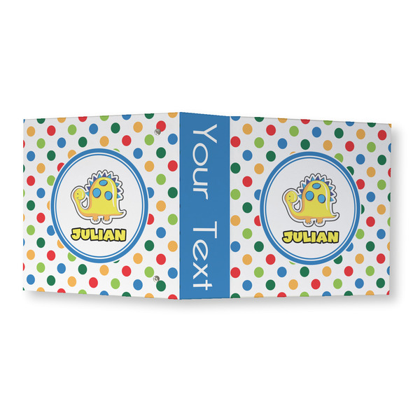 Dots & Dinosaur 3 Ring Binders - Full Wrap - 3" - OPEN OUTSIDE