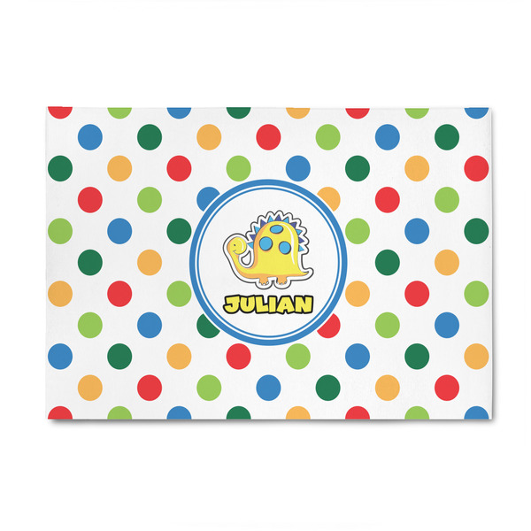 Custom Dots & Dinosaur 4' x 6' Indoor Area Rug (Personalized)
