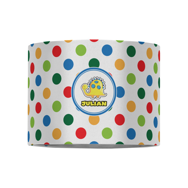 Dots & Dinosaur 8" Drum Lampshade - FRONT (Fabric)