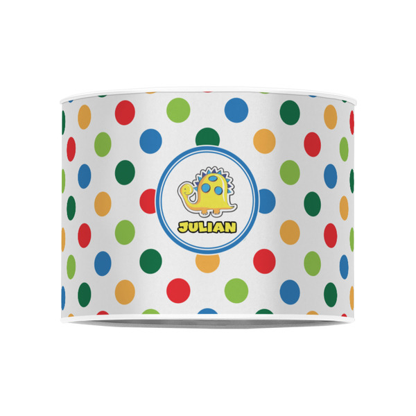 Dots & Dinosaur 8" Drum Lampshade - FRONT (Poly Film)