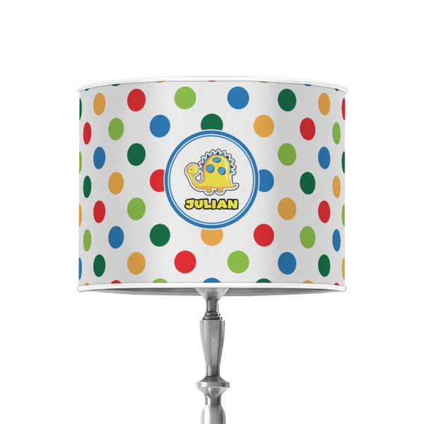 Dots & Dinosaur 8" Drum Lampshade - ON STAND (Poly Film)