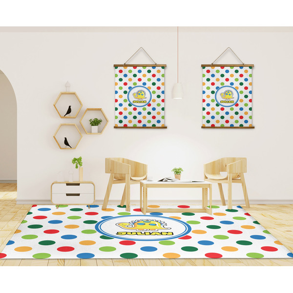 Dots & Dinosaur 8'x10' Indoor Area Rugs - IN CONTEXT