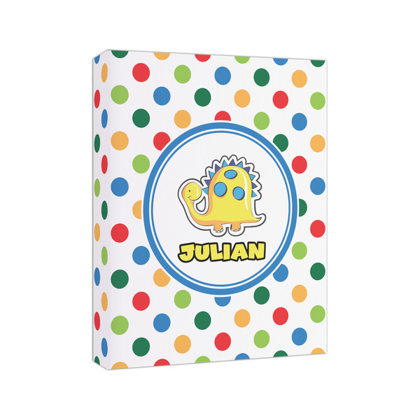 Dots & Dinosaur 8x10 - Canvas Print - Angled View
