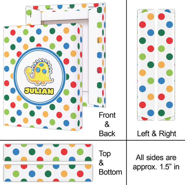 Dots & Dinosaur 8x10 - Canvas Print - Approval
