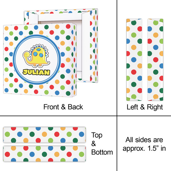 Dots & Dinosaur 8x8 - Canvas Print - Approval