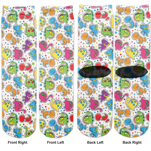 Dots & Dinosaur Adult Crew Socks - Double Pair - Front and Back - Apvl