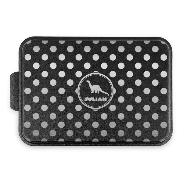 Dots & Dinosaur Aluminum Baking Pan - Black Lid - FRONT