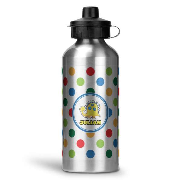 Custom Dots & Dinosaur Water Bottle - Aluminum - 20 oz (Personalized)