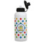 Dots & Dinosaur Aluminum Water Bottle - White Front