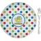 Dots & Dinosaur 8" Glass Appetizer / Dessert Plates - Single or Set (Personalized)