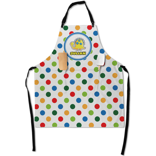 Custom Dots & Dinosaur Apron With Pockets w/ Name or Text