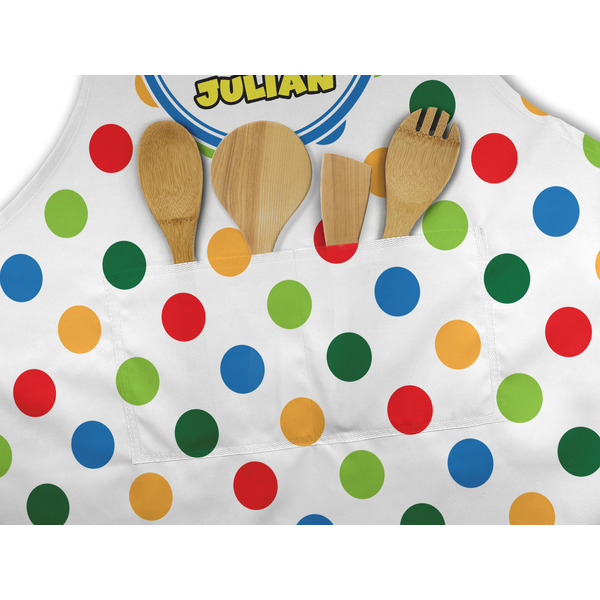 Dots & Dinosaur Apron - Pocket Detail with Props