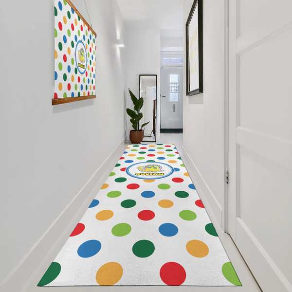 Dots & Dinosaur Area Rug Sizes - In Context (vertical)