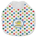 Dots & Dinosaur Jersey Knit Baby Bib w/ Name or Text