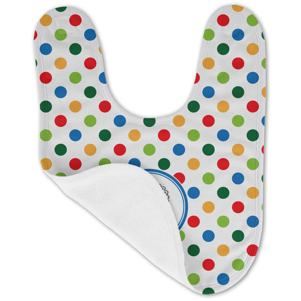 Dots & Dinosaur Baby Bib - AFT folded