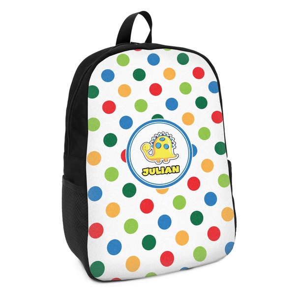Custom Dots & Dinosaur Kids Backpack (Personalized)