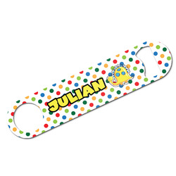 Dots & Dinosaur Bar Bottle Opener w/ Name or Text