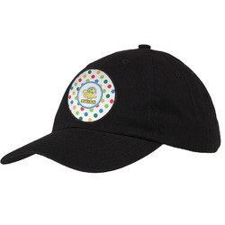 Dots & Dinosaur Baseball Cap - Black (Personalized)