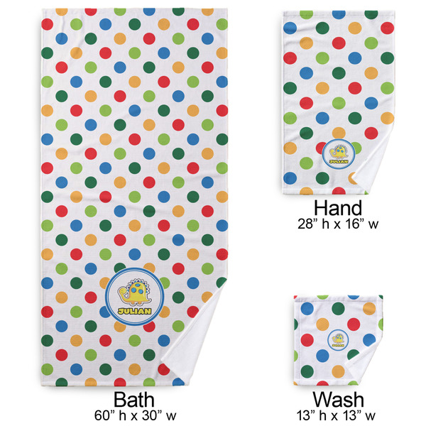 Dots & Dinosaur Bath Towel Sets - 3-piece - Approval