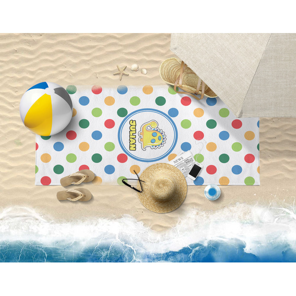 Dots & Dinosaur Beach Towel Lifestyle
