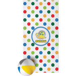 Dots & Dinosaur Beach Towel (Personalized)