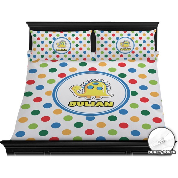 Dots & Dinosaur Bedding Set (King) - Duvet