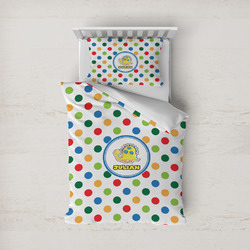 Dots & Dinosaur Duvet Cover Set - Twin (Personalized)