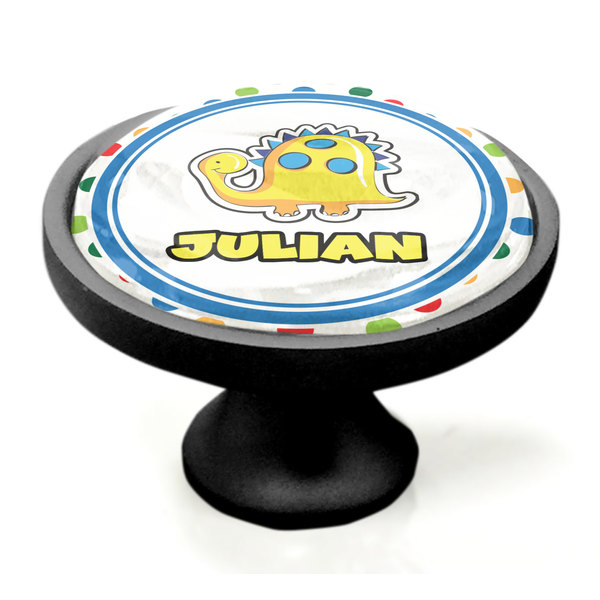 Dots & Dinosaur Black Custom Cabinet Knob (Side)