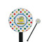 Dots & Dinosaur 5.5" Round Plastic Stir Sticks - Black - Single Sided (Personalized)