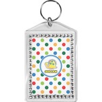 Dots & Dinosaur Bling Keychain (Personalized)